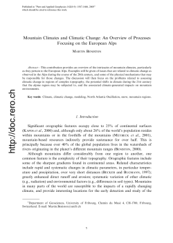 Mountain Climates and Climatic Change: An Overview of Processes