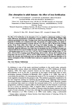 Zinc absorption in adult humans: the effect of iron fortification