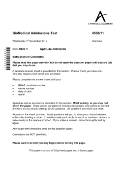 Question paper - Admissions Testing Service