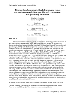 Heterosexism, harassment, discrimination, and coping mechanisms