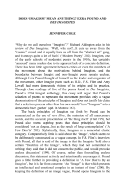 Does `Imagism` Mean Anything?