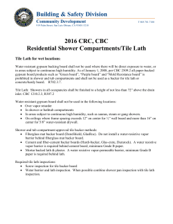 2016 CRC, CBC Residential Shower Compartments/Tile Lath