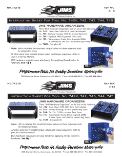 Instruction Sheet For Tool No. 742K, 742, 743, 744, 745