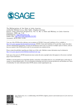 The Militarization of the State in Latin America - PUC-SP