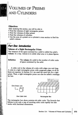 Volumes of Prisms