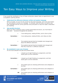 Ten Easy Ways to Improve your Writing