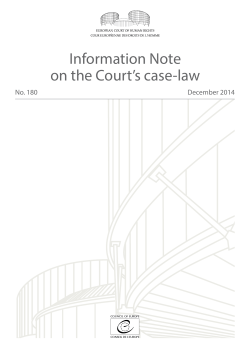 Information Note on the Court`s case-law no. 180