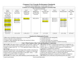 Common Core Georgia Performance Standards