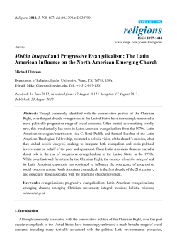 Misi&oacute;n Integral and Progressive Evangelicalism: The Latin American