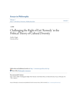 Challenging the Right of Exit `Remedy` in the Political Theory of
