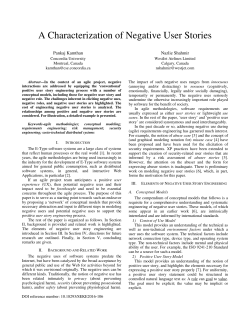 A Characterization of Negative User Stories