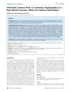 Informed Consent Prior to Coronary Angiography in a Real World