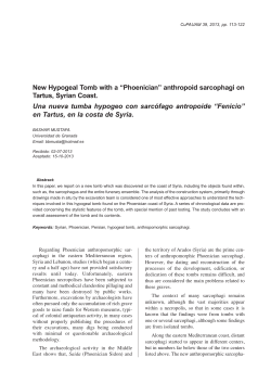 New Hypogeal Tomb with a &ldquo;Phoenician&rdquo; anthropoid sarcophagi on