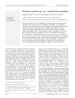 Dokdonia pacifica sp. nov., isolated from seawater