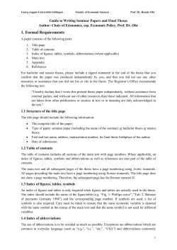 1. Formal Requirements - Georg-August