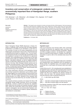 Inventory and conservation of endangered, endemic - UvA-DARE