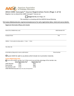 201 6 CORE Co nc epts ® Co ur se R egistration F orm (P age 1 of 2 )