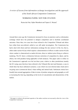 A review of lessons from information exchange investigations and