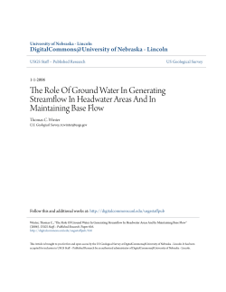 The Role Of Ground Water In Generating Streamflow In Headwater