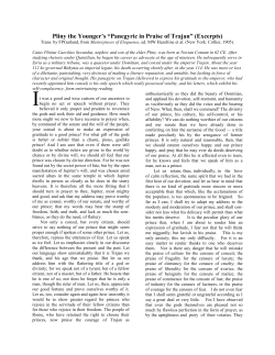 Pliny the Younger`s &ldquo;Panegyric in Praise of Trajan&rdquo; (Excerpts)