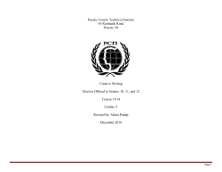 Creative Writing - Passaic County Technical Institute