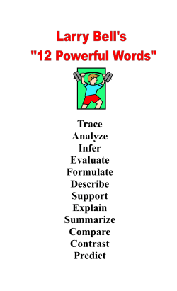 Trace Analyze Infer Evaluate Formulate Describe Support Explain