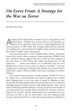 On Every Front: A Strategy for the War on Terror