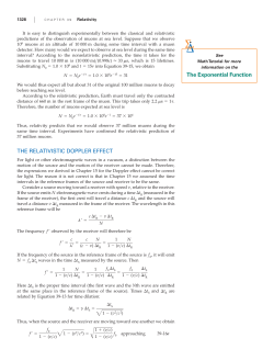 THE RELATIVISTIC DOPPLER EFFECT The Exponential Function
