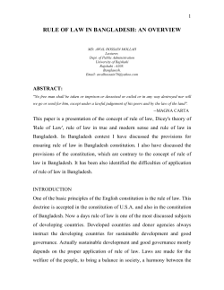 Rule of Law in Bangladesh: An Overview