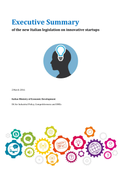 Executive Summary of the Italian Startup Act
