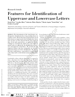 Features for Identification of Uppercase and Lowercase Letters