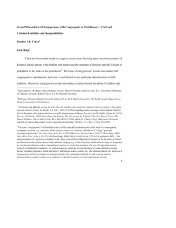 Sexual Misconduct of Clergypersons with