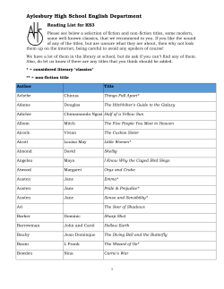 New* KS3 Reading List
