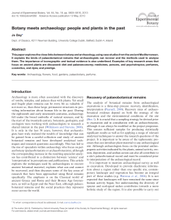 Botany meets archaeology: people and plants in
