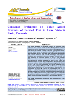 Consumer Preference on Value Added Products of Farmed Fish in
