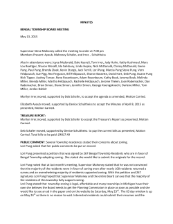 MINUTES BENGAL TOWNSHIP BOARD MEETING May 13, 2015