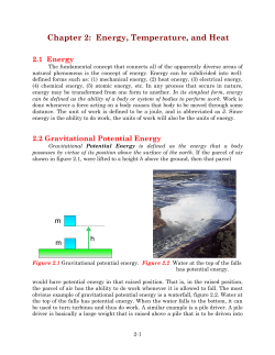 Chapter 2: Energy, Temperature, and Heat