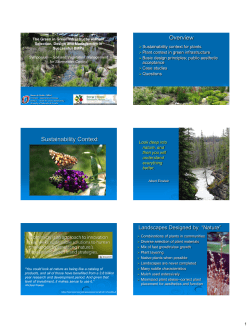 Overview Sustainability Context