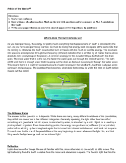 Article of the Week #7 Directions: 1. Mark your confusion. 2. Show