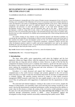 DEVELOPMENT OF CAREER SYSTEM OF CIVIL SERVICE: THE