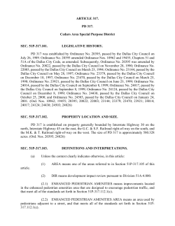 ARTICLE 317. PD 317. Cedars Area Special Purpose District SEC