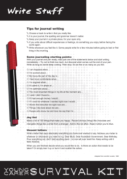 journal handout - Carers Victoria