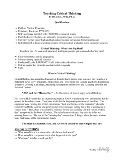 Teaching Critical Thinking