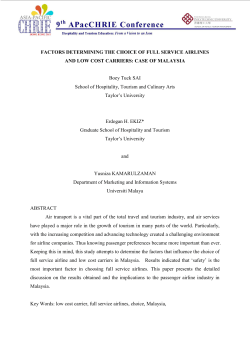 FACTORS DETERMINING THE CHOICE OF FULL SERVICE