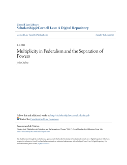 Multiplicity in Federalism and the Separation of Powers