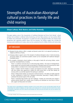 Strengths of Australian Aboriginal cultural practices in family life and