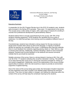 American Sign Language Program Review Survey Results