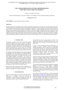 use and optimisation of paid crowdsourcing for the collection of