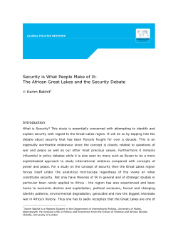Security is What People Make of It: The African Great Lakes and the