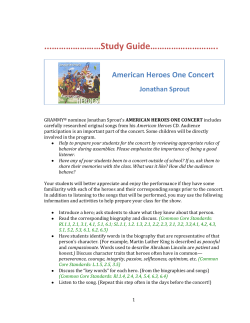 the Jonathan Sprout Concert Study Guide